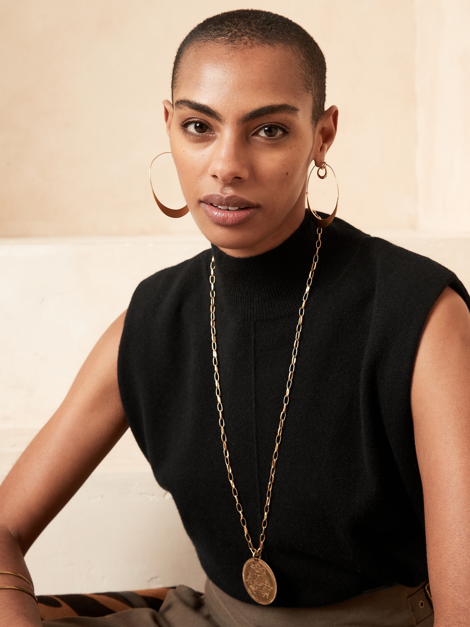 Image number 3 showing, Franca Cashmere Padded-Shoulder Top