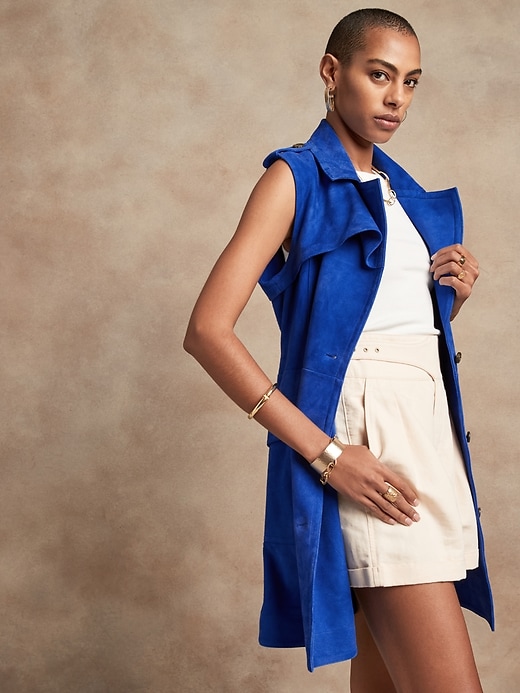 Image number 3 showing, Suede Trench Dress