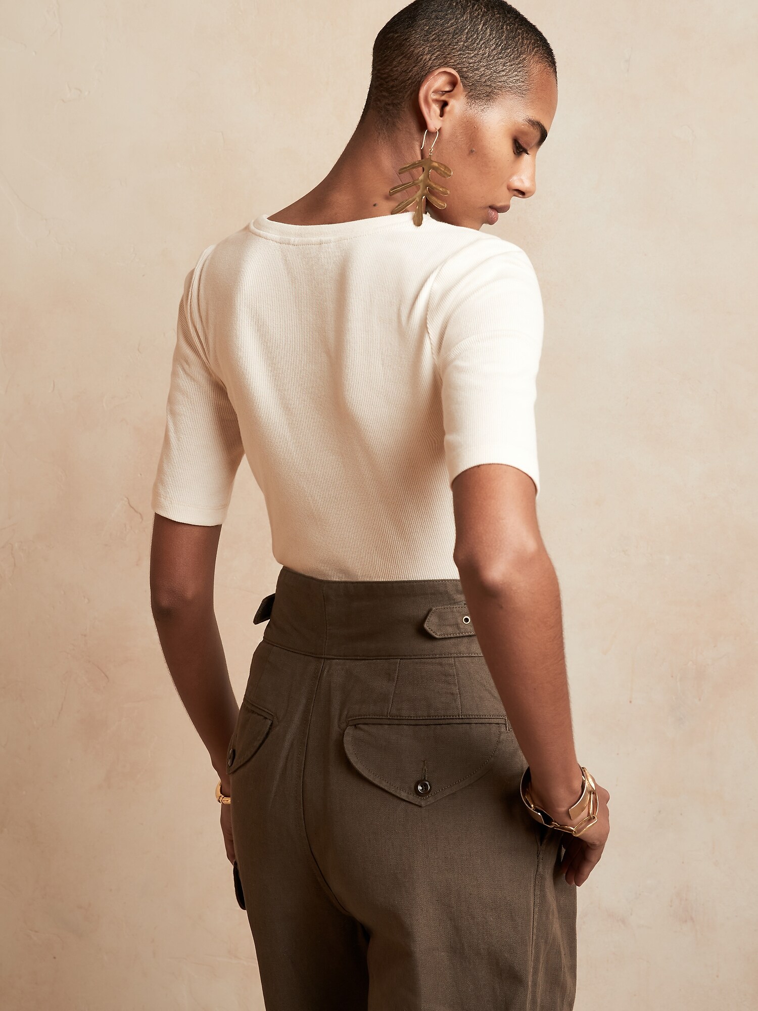 Ribbed Henley TShirt Banana Republic