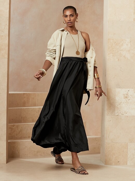 Image number 1 showing, Silk Maxi Skirt