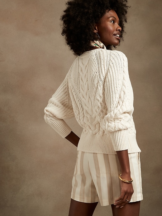 Cotton cable knit discount sweater