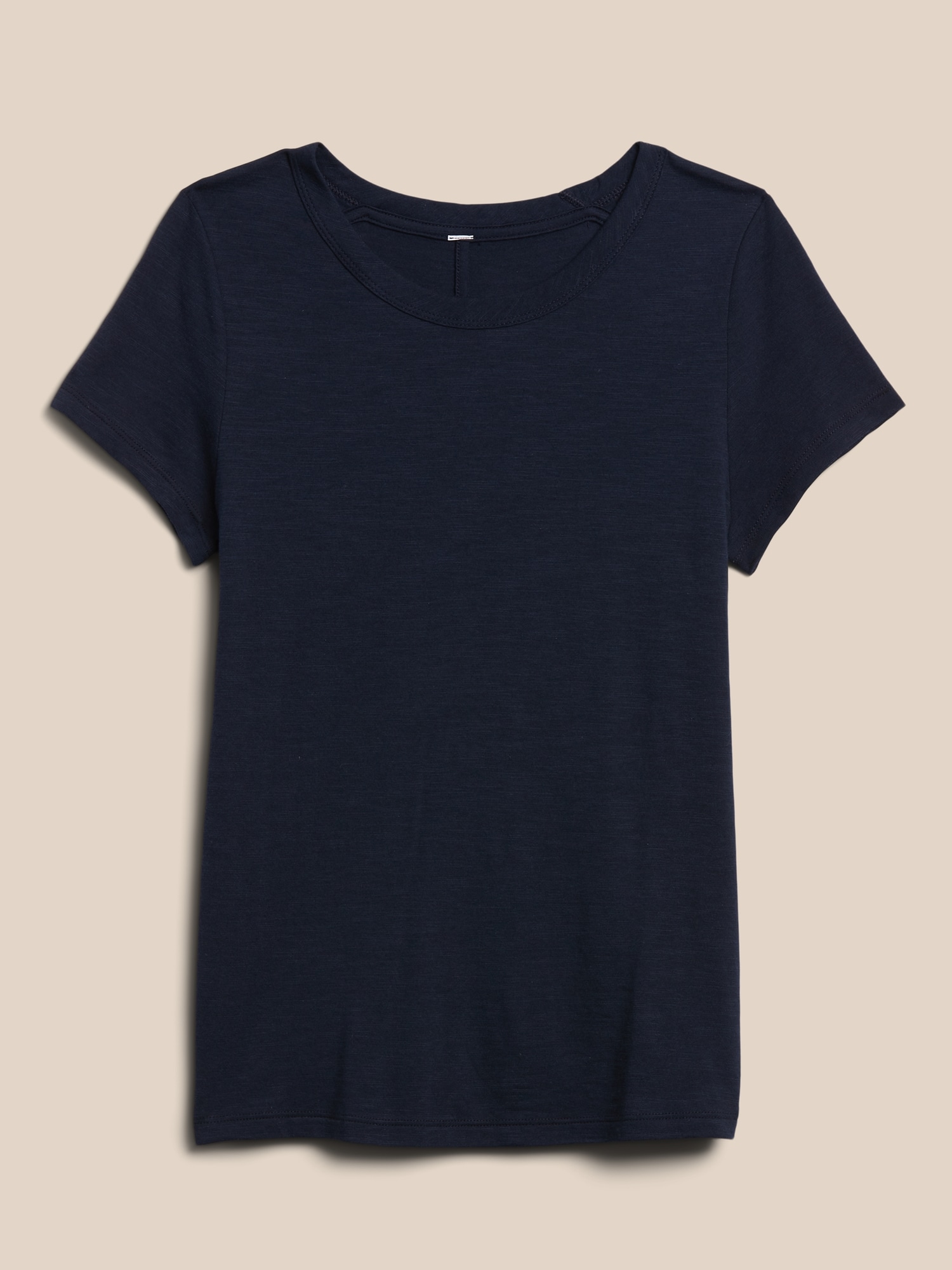 Banana Republic Women's Slub Crew-Neck T-Shirt Hyper Navy Regular Size L