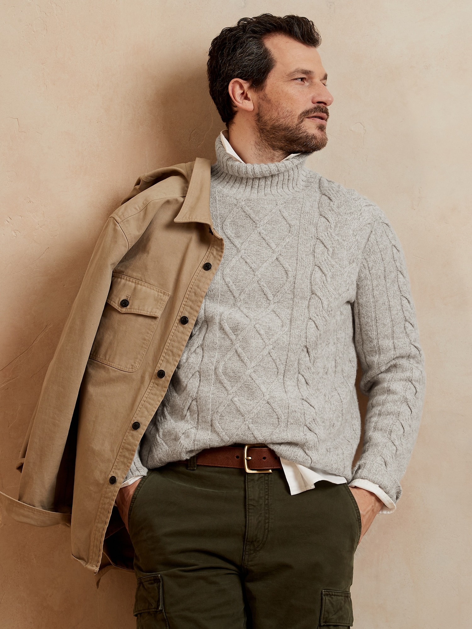 Italian Marbled Cable-Knit Sweater | Banana Republic
