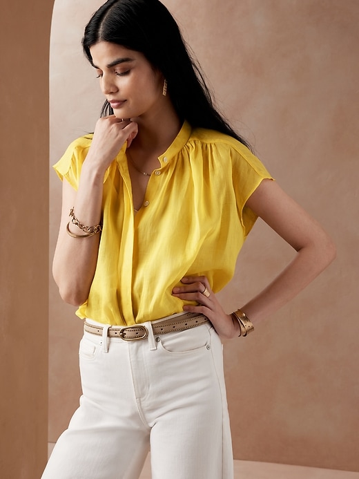 Banana republic yellow blouse on sale