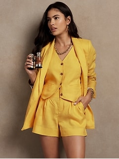 High-Rise Linen Short | Banana Republic