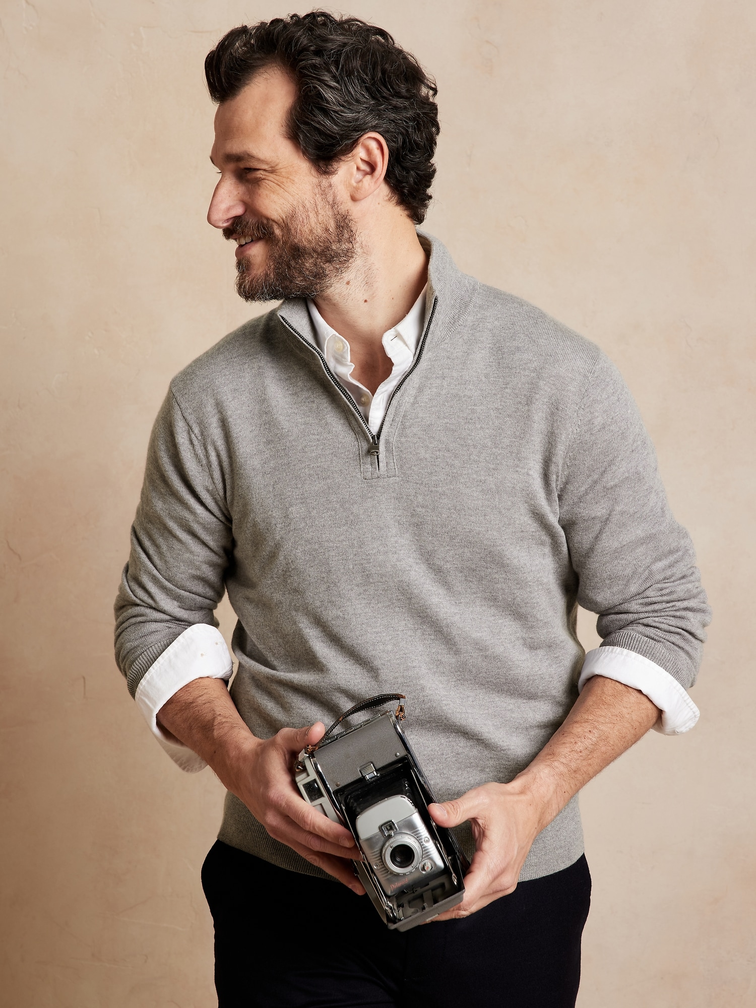 Italian Merino Half-Zip Sweater 