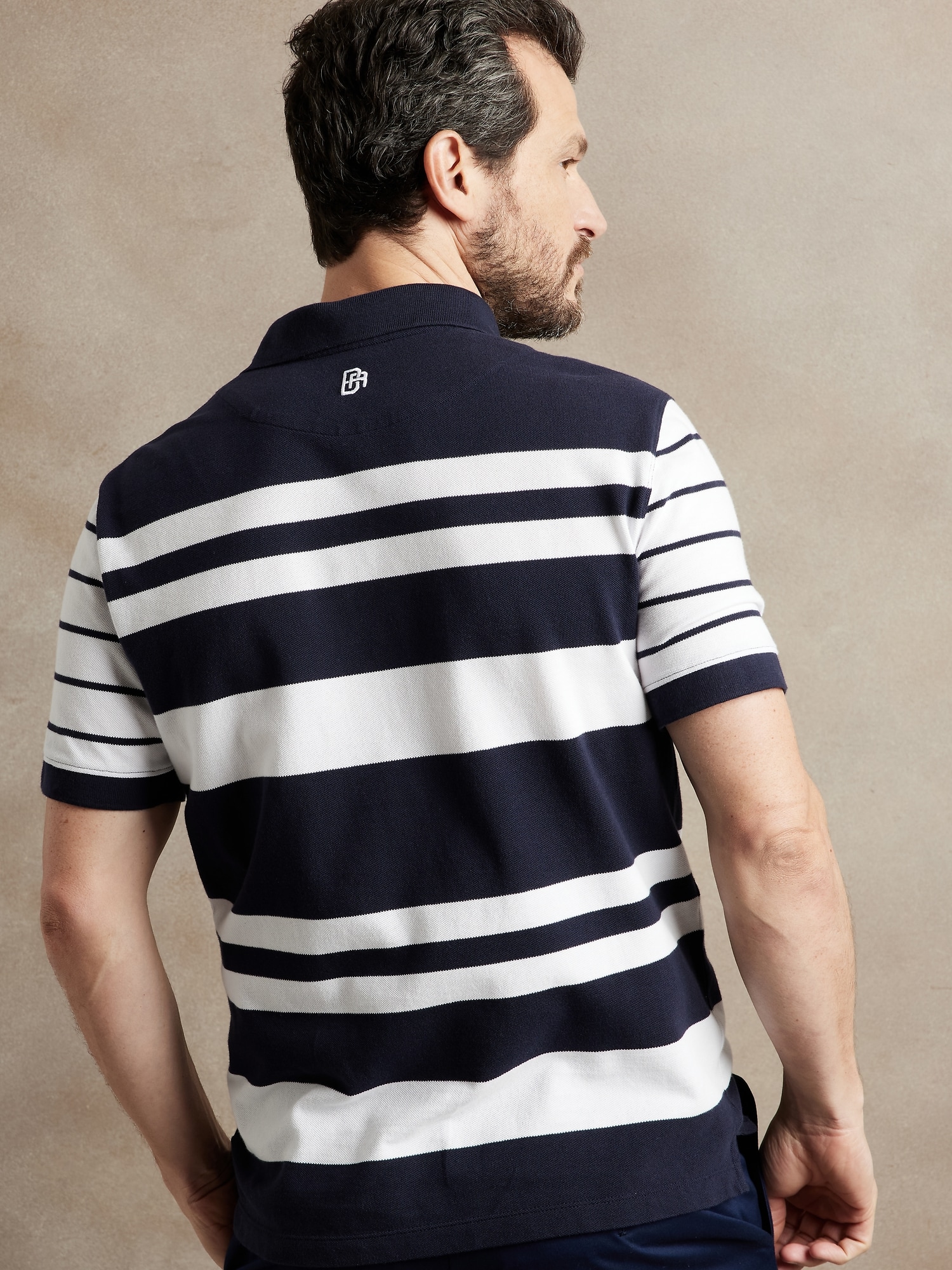 Stripe Pique Polo