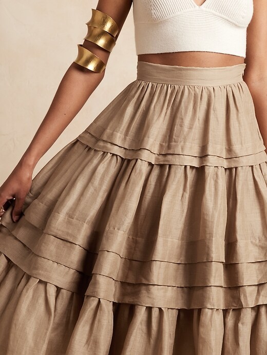 Image number 3 showing, Ramie Midi Skirt