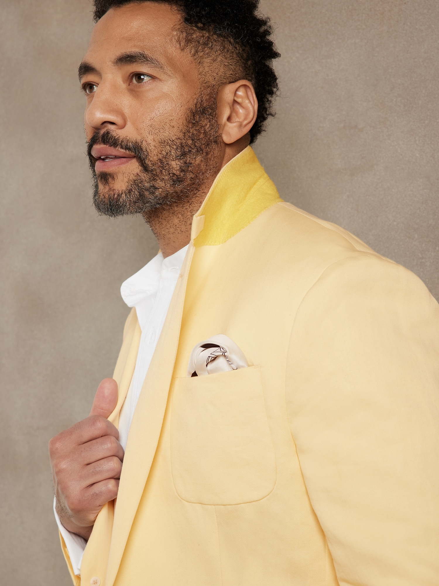 banana republic yellow suit