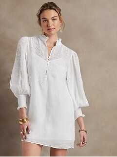 Embroidered Ramie Dress