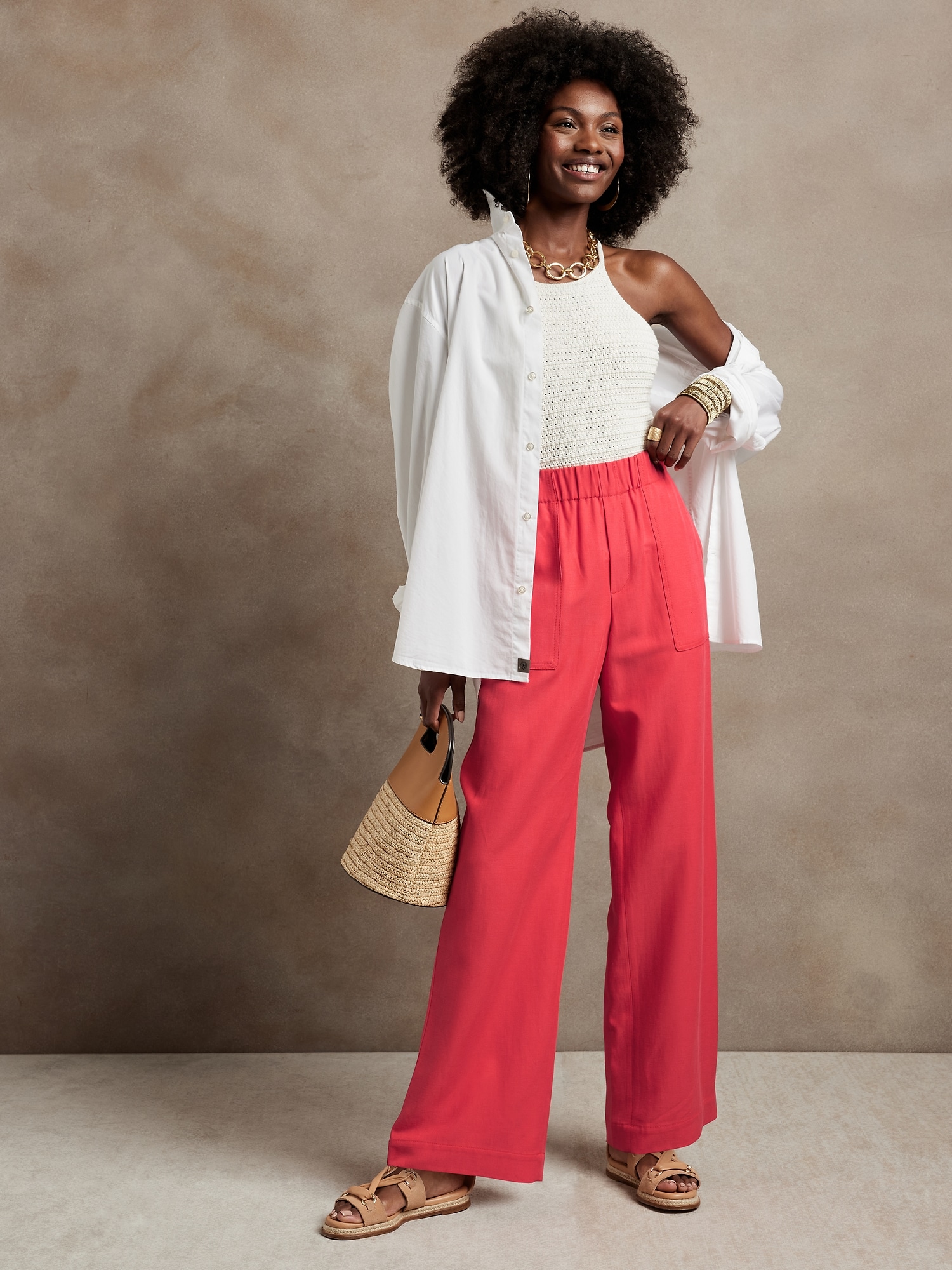 Petite Wide-Leg Pant | Banana Republic