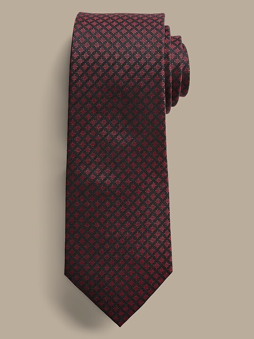 Cravate en soie à motifs géométriques