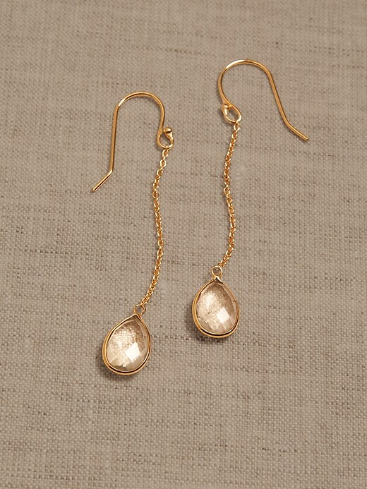 Aureus + Argent &#124 Teardrop Gemstone Chain Earrings