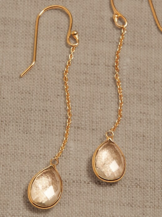 Aureus + Argent &#124 Teardrop Gemstone Chain Earrings