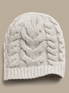 Cashmere Cable-Knit Beanie