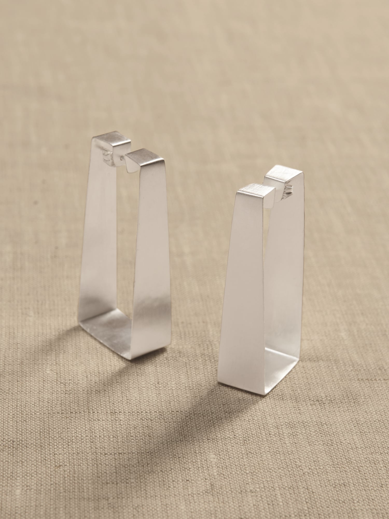 Rectangular Wide Hoop Earrings &#124 Aureus + Argent