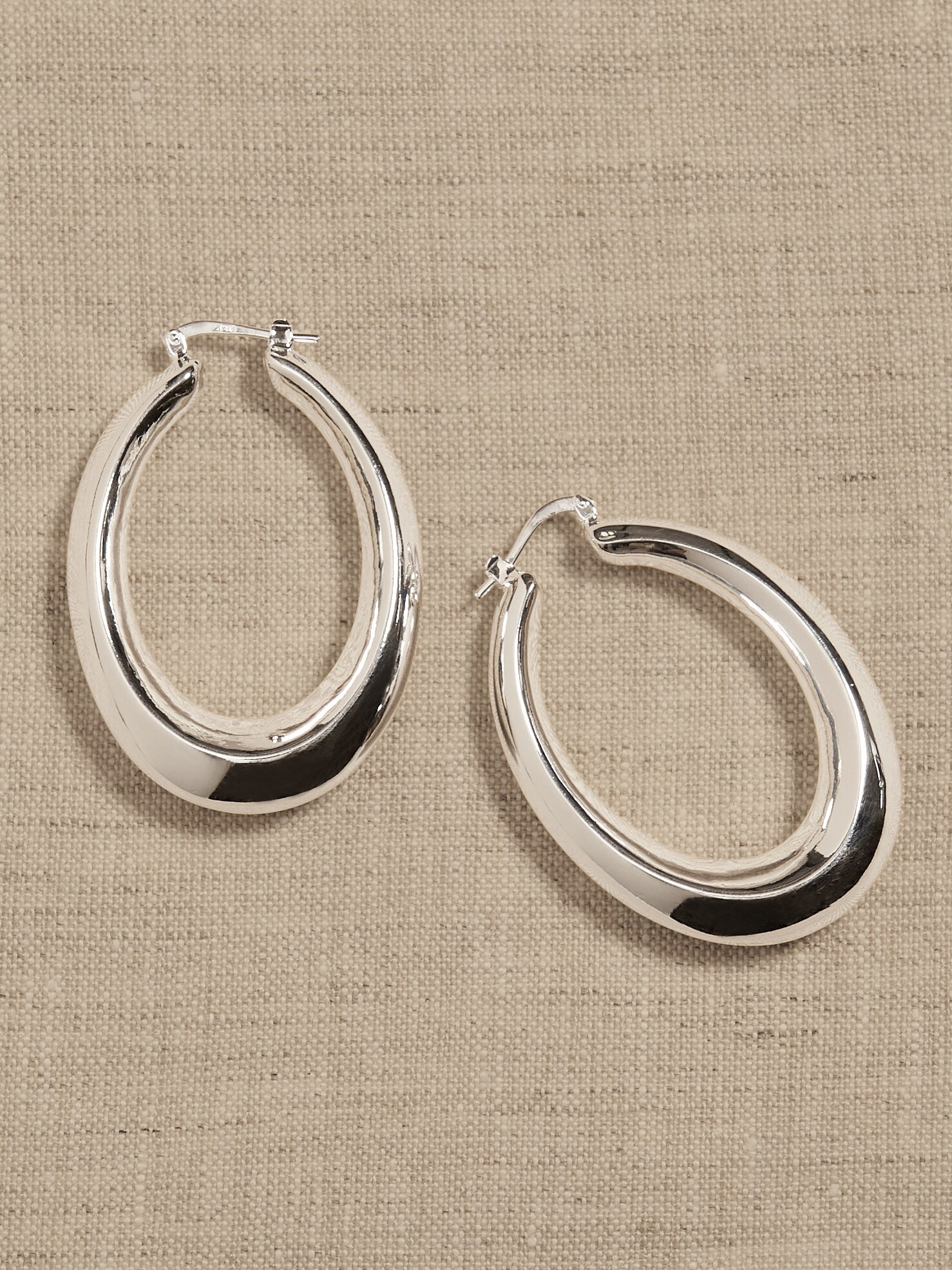 Ravena Oval Hoop Earrings &#124 Aureus + Argent