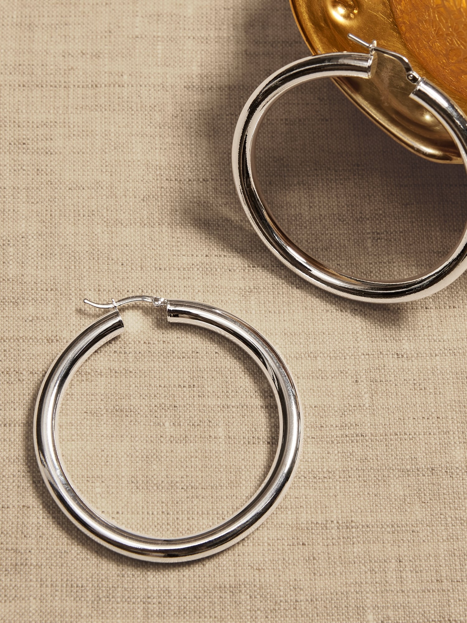 Banana Republic Ravena Large Hoop Earrings by Aureus + Argent silver. 1