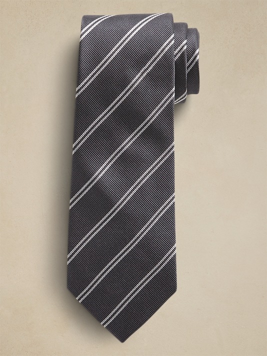 Double Stripe Silk Nanotex® Tie