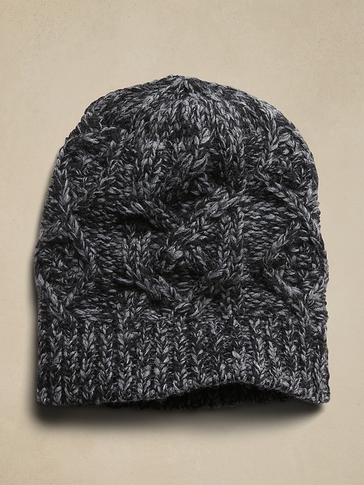 Italian Wool-Blend Cable-Knit Beanie