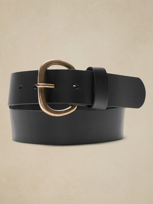 Ceinture en cuir à boucle carrée