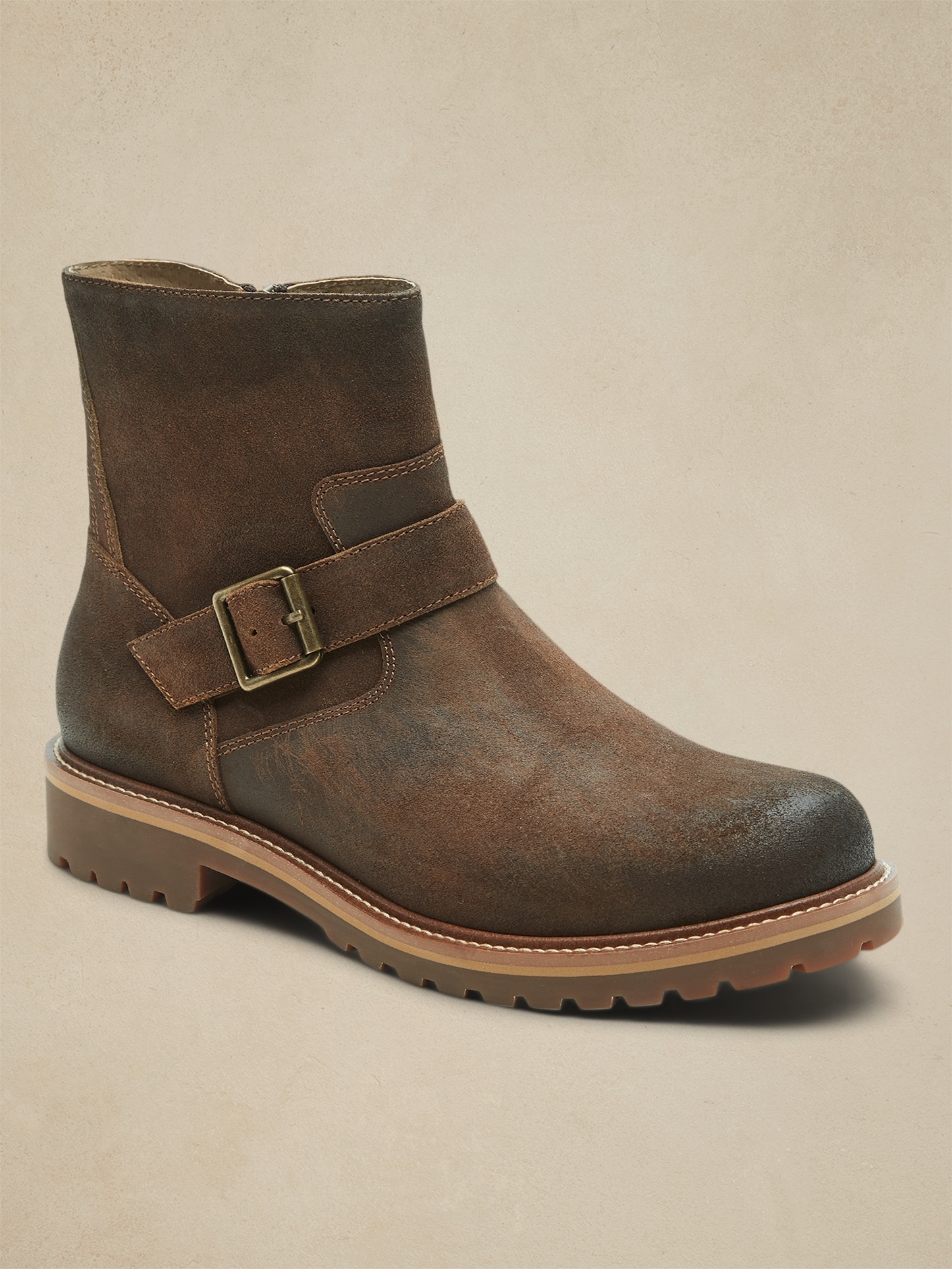 Heritage Rider Leather Moto Boot Banana Republic