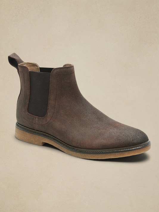Kinley Leather Crepe-Sole Chelsea Boot
