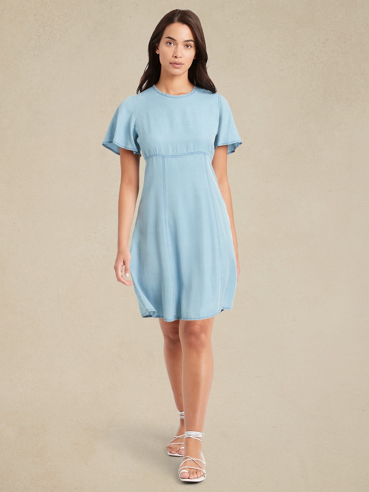 Flutter-Sleeve Mini Dress