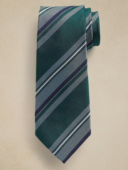 Cravate à rayures larges texturées