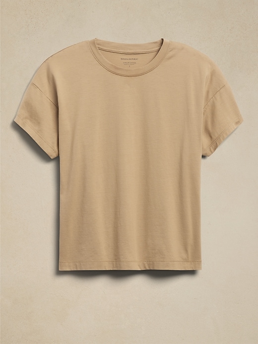 L'image numéro 4 présente T-shirt court, coupe carrée, en SUPIMA®