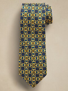 Circle Foulard Silk Tie