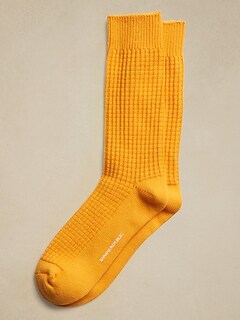 Waffle-Knit Crew Sock