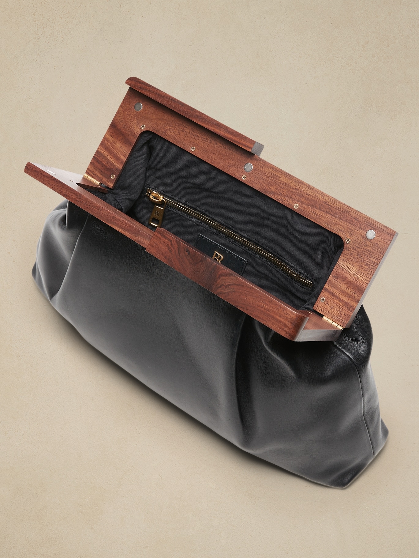 Large leather hot sale clutch bag