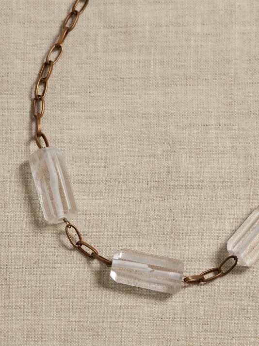 Collier remarquable en chaîne et cristal Kayla | Aureus + Argent