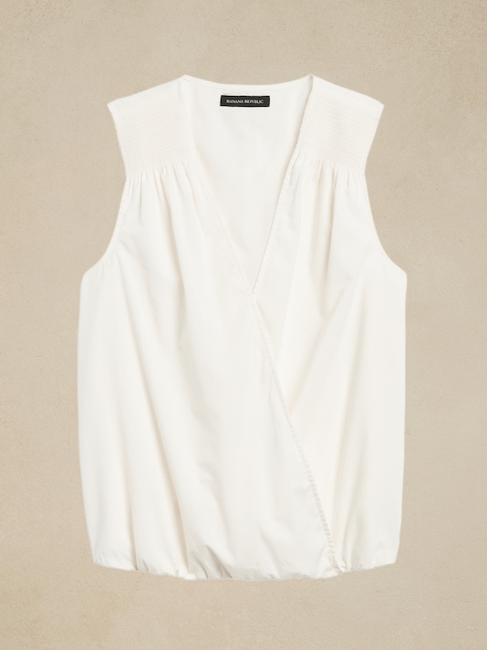 Cotton Wrap-Effect Tank