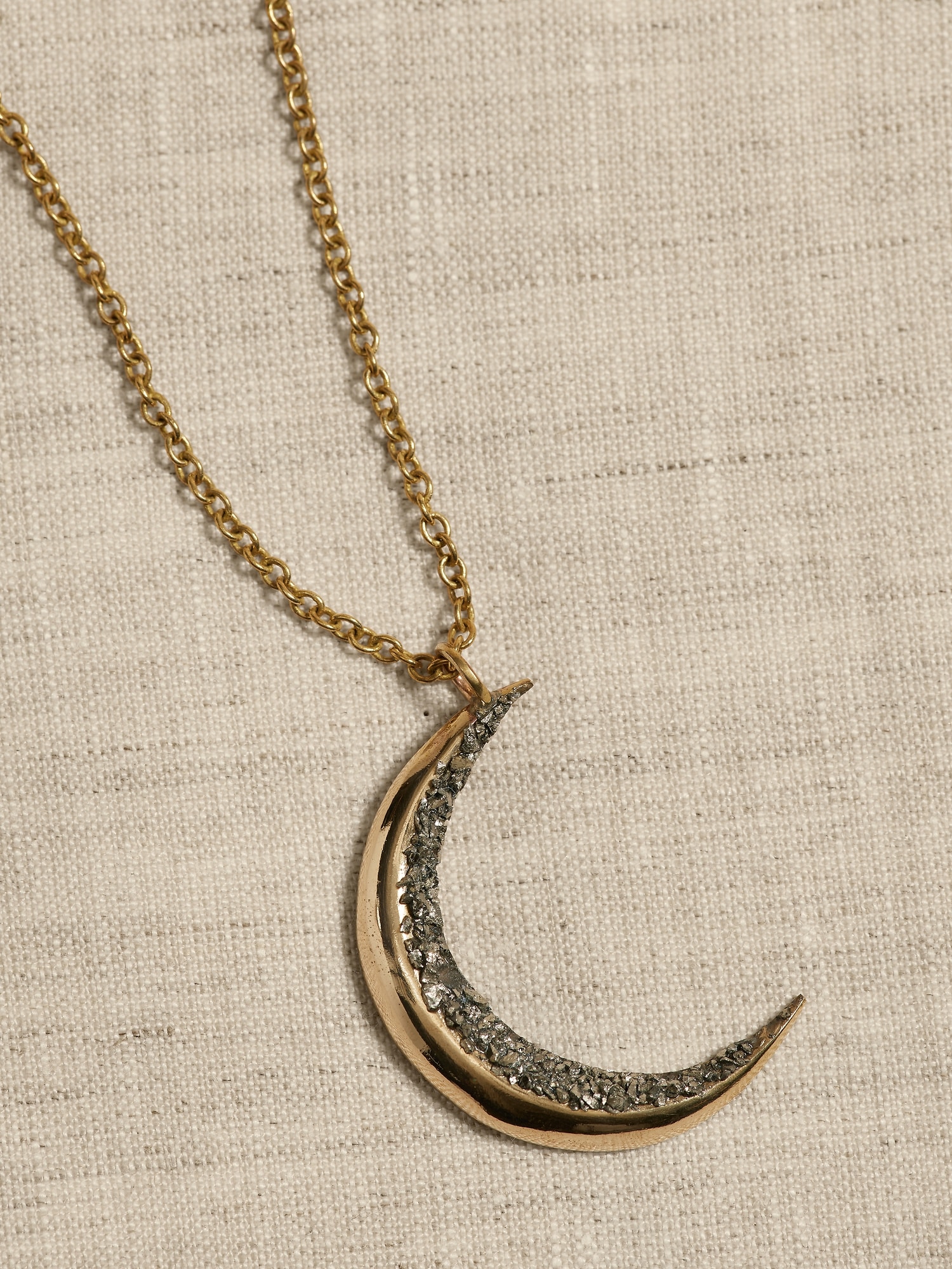 Banana Republic Pyrite Moon Pendant Necklace &#124 Aureus + Argent gray. 1