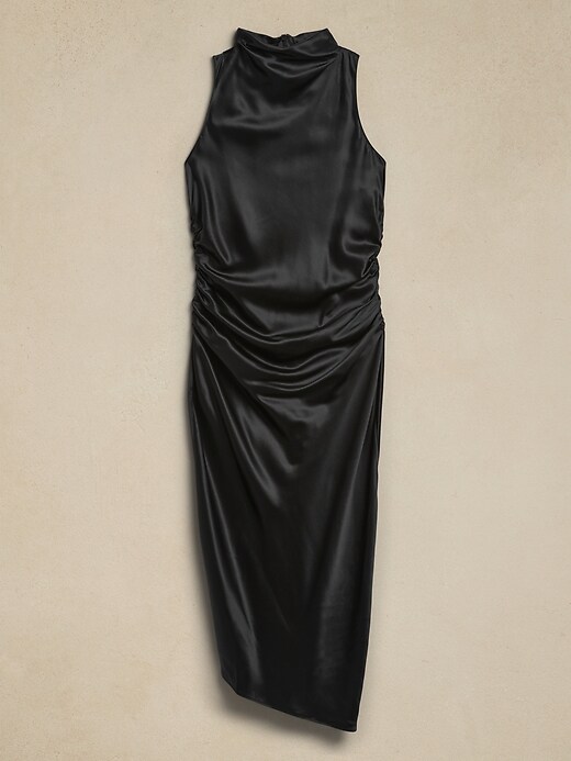 banana republic eclipse silk midi dress 100% Silk Jersey Midi Wrap Dress in Circular Contrast