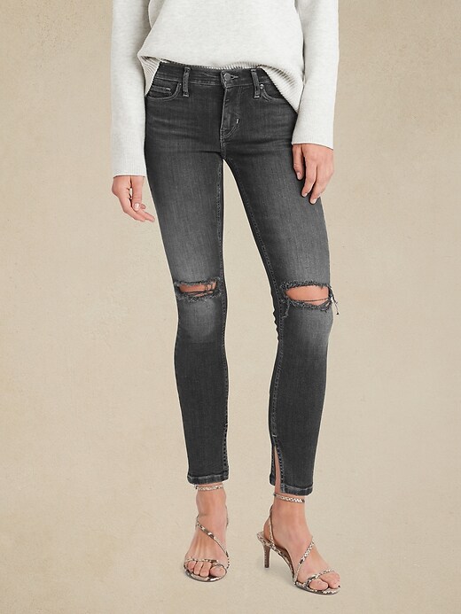 Image number 5 showing, Petite Mid-Rise Skinny Jean with Split Hem
