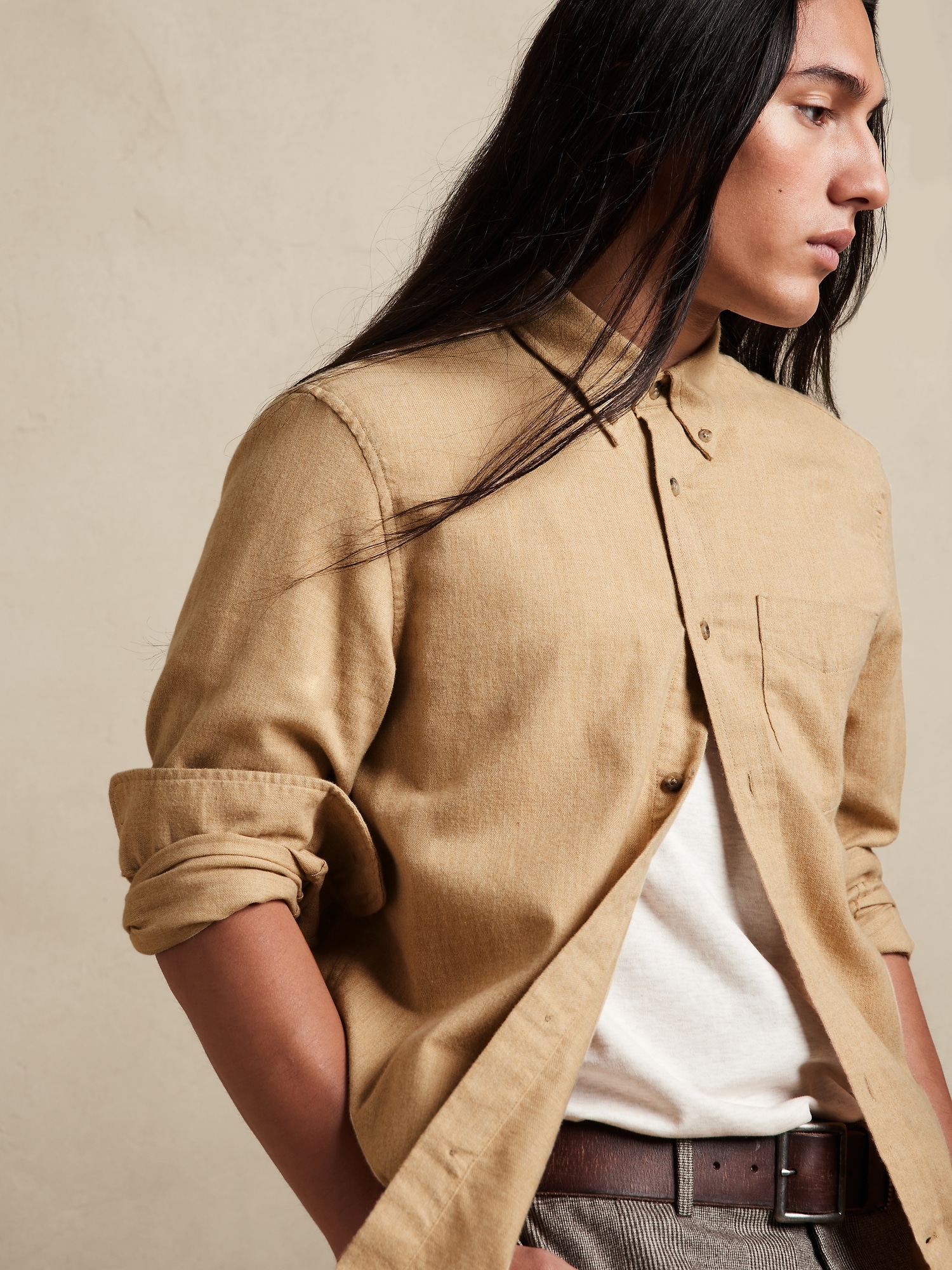Chemise en flanelle à porter en dehors du pantalon
