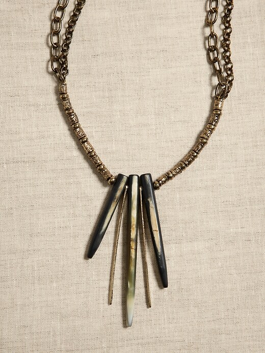 Horn & Brass Quill Necklace &#124 Aureus + Argent
