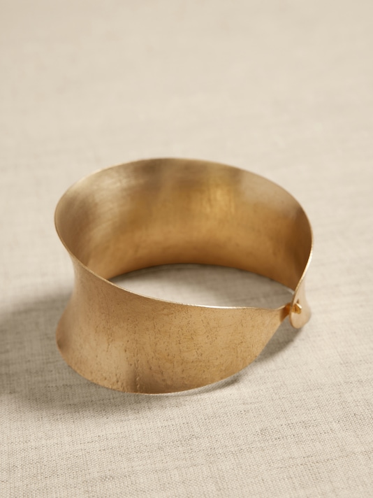 Textured Brass Cuff Bracelet | Aureus + Argent