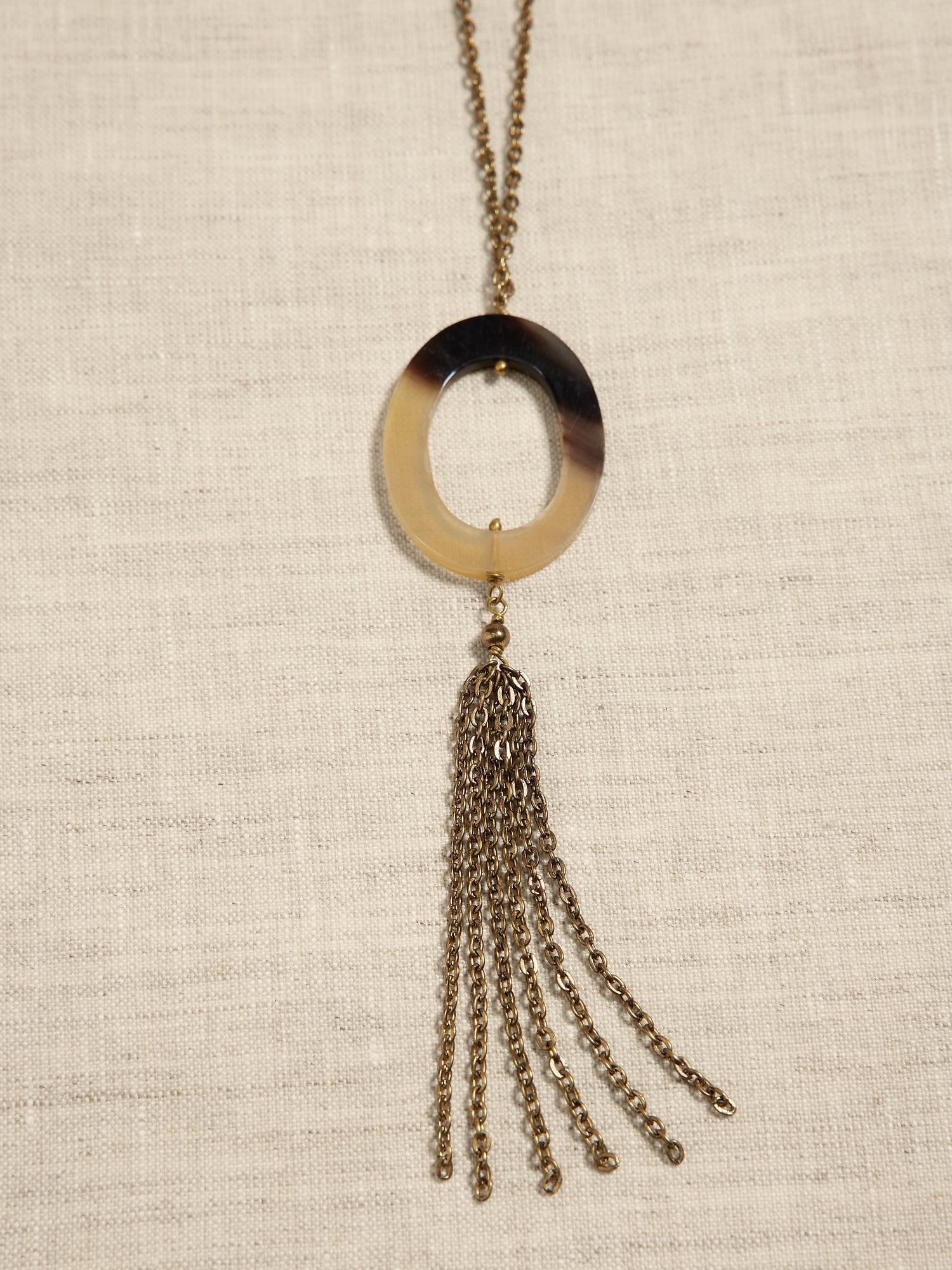 Horn Link Tassel Necklace &#124 Aureus + Argent