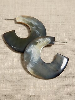 Horn Disk Hoop Earrings | Aureus + Argent
