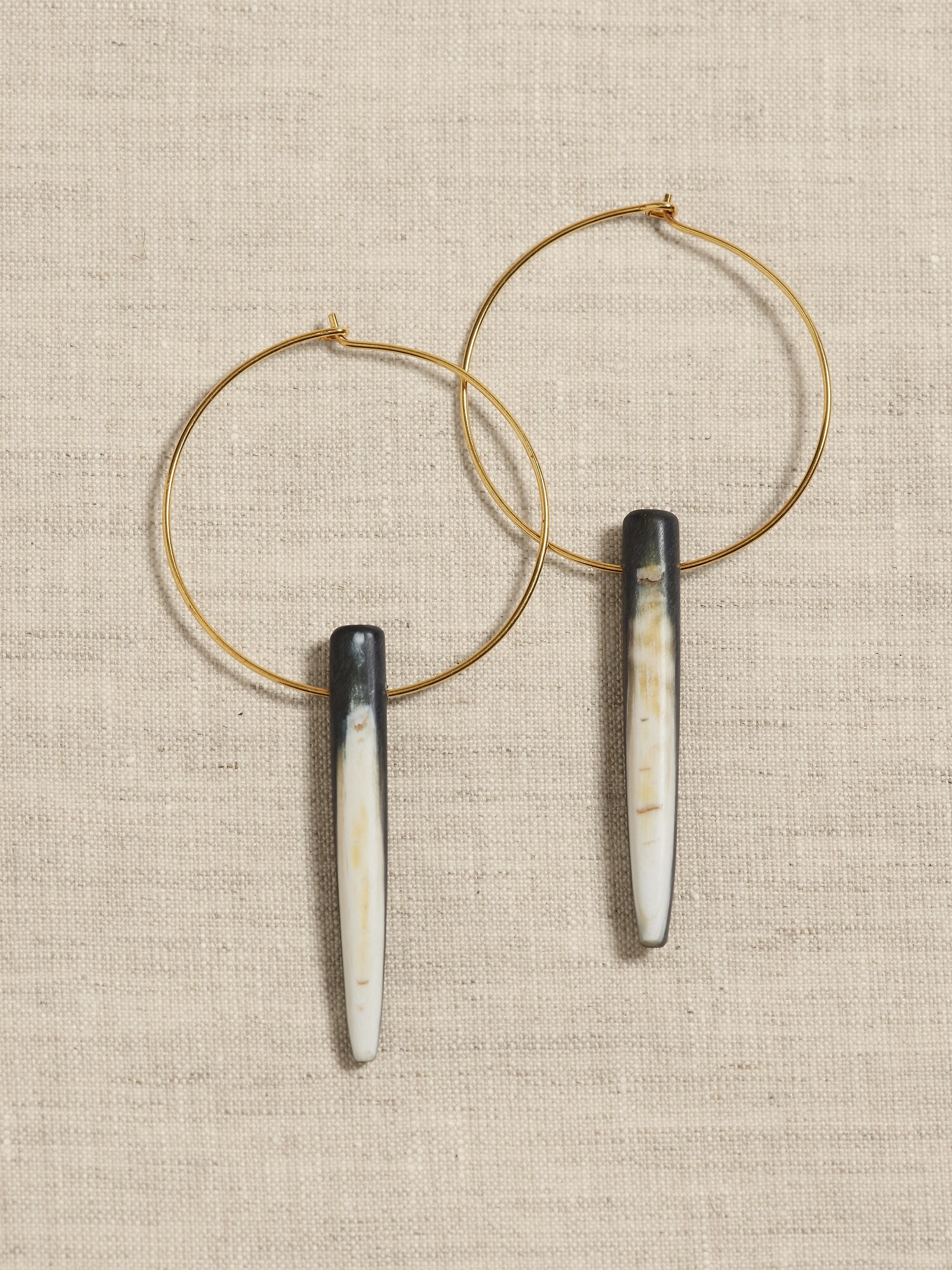 Horn deals hoop earrings