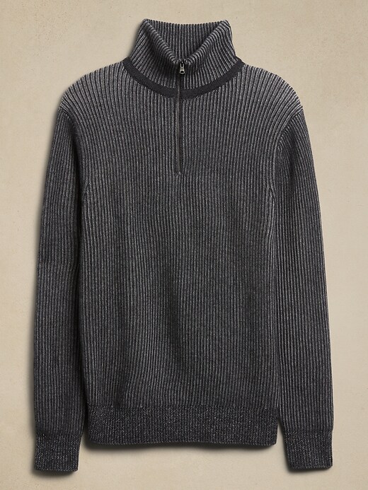Image number 4 showing, Anzio Merino-Cashmere Half-Zip Sweater