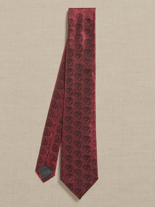 Silk Jacquard Monogram Tie