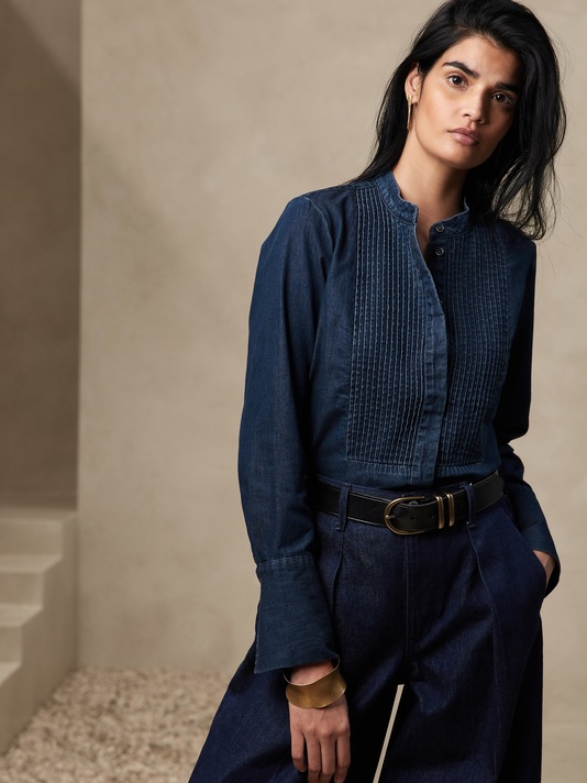 Denim Tuxedo Shirt