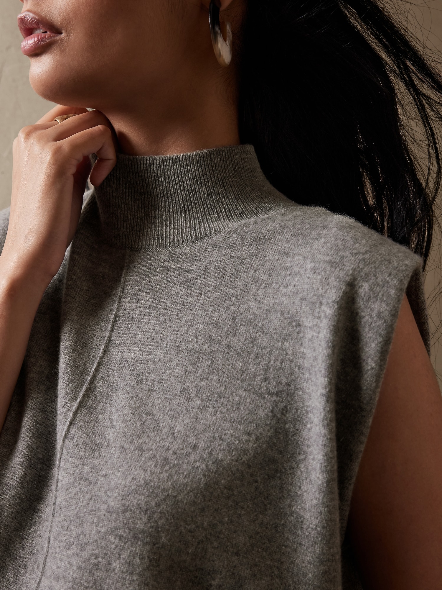 Image number 6 showing, Franca Cashmere Padded-Shoulder Top