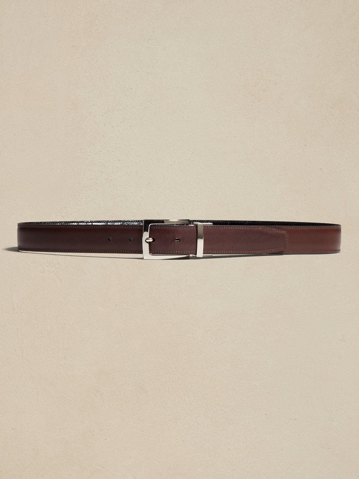 Reversible Embossed Leather Belt