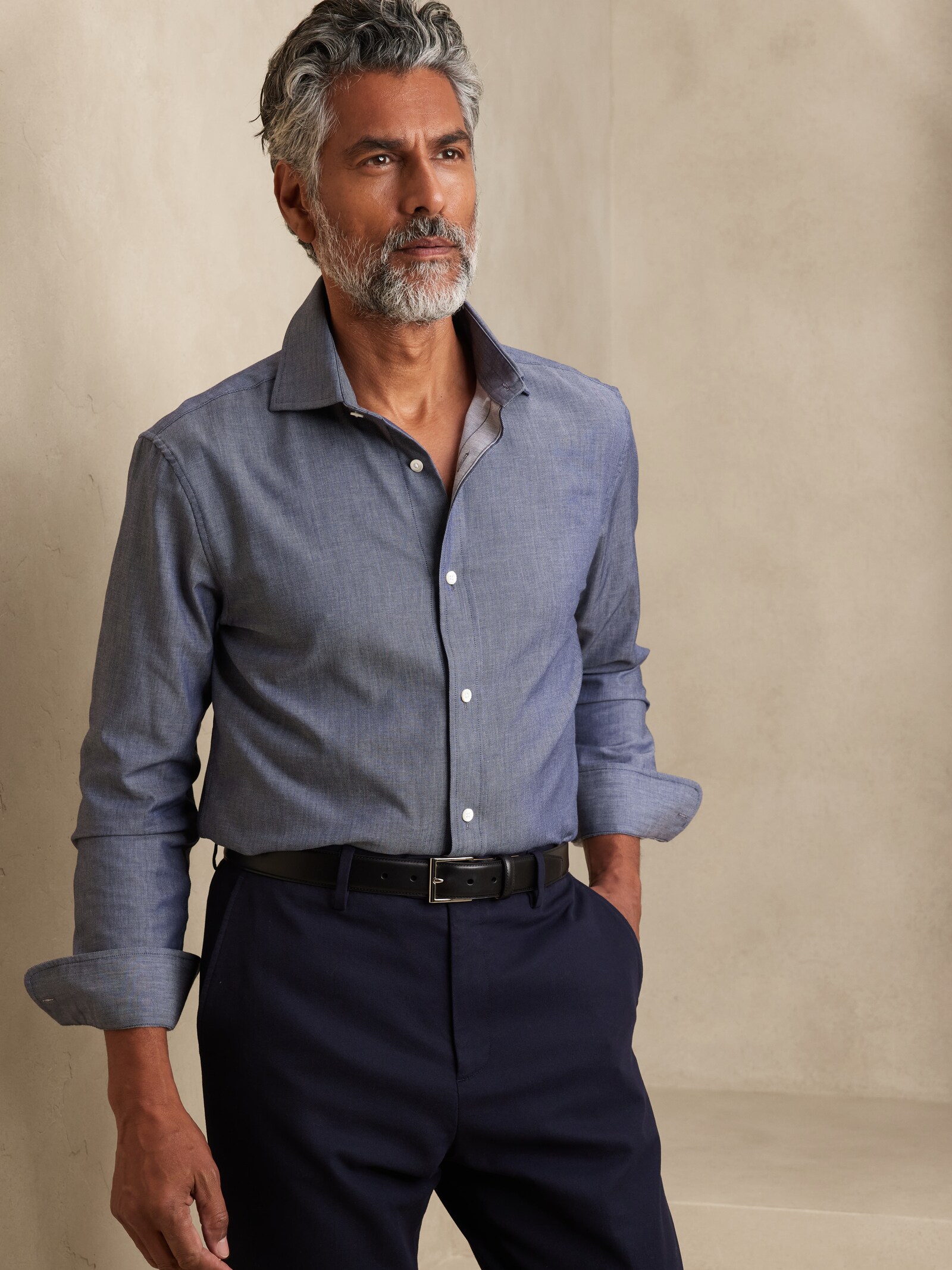 Cotton-Cashmere Dress Shirt | Banana Republic